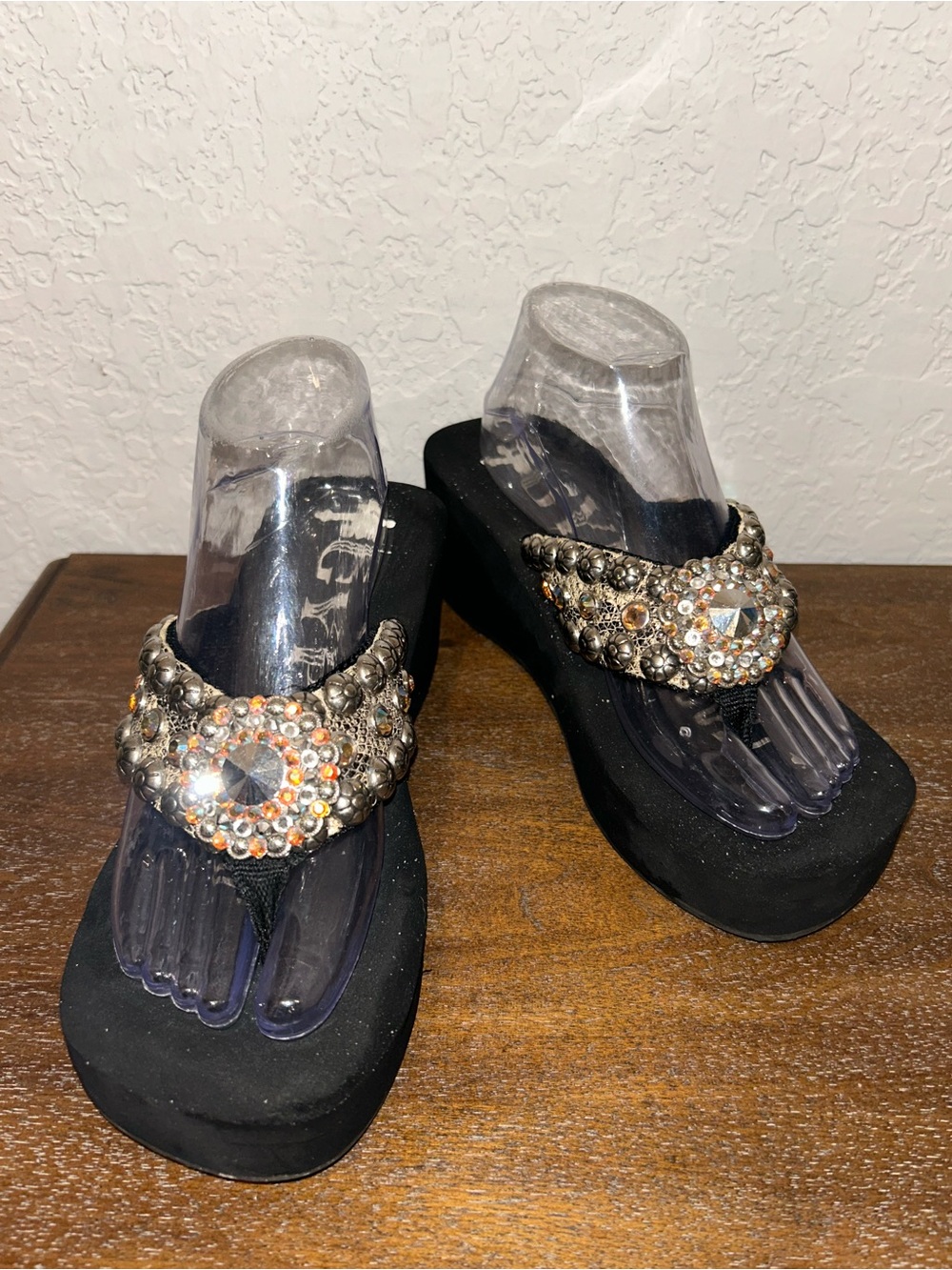 Gypsy Soule Embellished Wedge Platform Western Glam Sandal Shoes